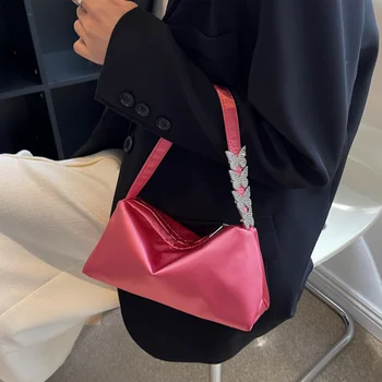 Дамски чанта за подмишниците с инкрустиран Цирконий, 2023, Маркова Новост, Френски моден дизайн, Специален дизайн, Луксозна чанта на рамото, Елегантни Дамски чанти