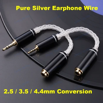 HiFi Чисто Сребро Балансиран кабел за преобразуване на слушалки 2,5 3,5 мм от мъжки пол до 4,4 мм от женското тел Подкрепа за предаване без загуба по индивидуална заявка