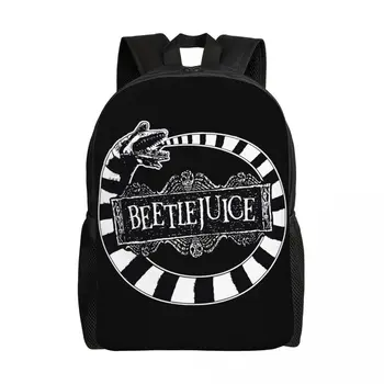 Beetlejuice Beetle Червей Раници за Мъже И Жени, Чанта за Книги Студенти, Подходящи За 15-Инчов Лаптоп, Чанти за Филми на ужасите Тим Бъртън