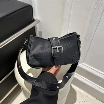 Дамски чанта под мишниците, модерен готически чанта във формата на полумесец, однотонная чанта за дама, благородна голяма чанта за подарък за рожден ден