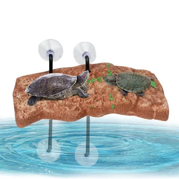 Аквариум с костенурката На платформата, Правоъгълен Плаващ остров, Пиърс с костенурката, Декор за вашия аквариум, Бразилският костенурка от Остров Тортуга