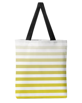 Шарени жълто Градиент дамски холщовая чанта-тоут Голям капацитет за пазаруване за Многократна употреба еко-чанта за рамо и за студенти