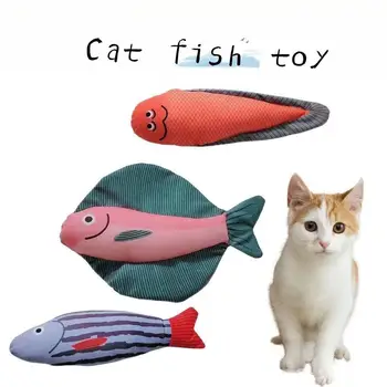 Сладък плюшен рибка, пищащая играчка за котки - Интерактивна играчка аксесоар за домашни любимци