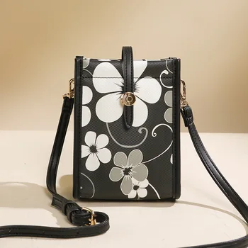 Дамски чанти през рамо, Малка луксозна чанта от изкуствена Кожа, водоустойчив модни однотонная чанта за телефон, всекидневни правоъгълен женски джоб