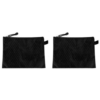 2X Черна Найлонова чанта-Органайзер за производство на хартия формат А5 с принтом Sexangle