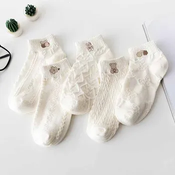 Чорапи За Жени, Бели Летни Нови Дамски Модни Памучни Чорапи С Принтом В стил Харадзюку, Ученически Чорапи в стил Лолита 