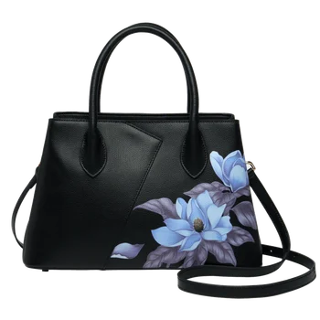 Китайски Стил, 100% Дамски чанти от естествена кожа, Черен Цвят, Нова чанта-тоут, 2023, Дамски портфейли от телешка кожа, Зимата #YC353