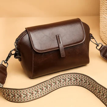 Висококачествена Малка дамска чанта за през рамо, на тенденциите, 2023, Луксозна чанта от масло-восък на кожата, Модерна дамска чанта и портфейл-месинджър