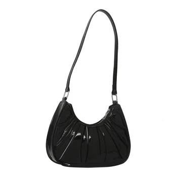 Дамски Пътни чанти От Изкуствена кожа, Ежедневна чанта През рамо, Модерен Нагънат Прости Елегантни Преносими обикновена дизайнерски чанти