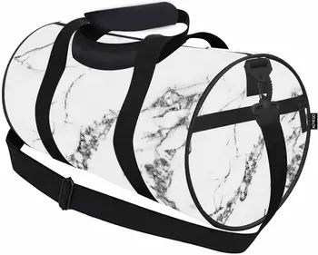 Пътна спортна чанта от естествен бял мрамор, Луксозен креативна Каменна керамика чанта за през нощта, чанта Weekender за пътуване, спортна спортна чанта