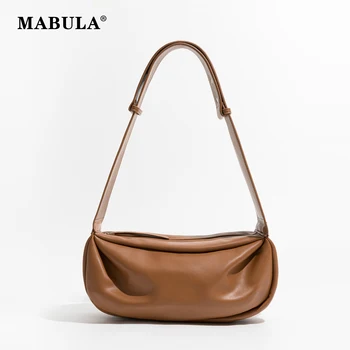 Дамска чанта-скитник MABULA Cloud Дизайн, лесна стилна чанта-прашка от веганской кожата си с широка каишка, модерна чанта през рамо