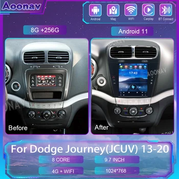8 + 256G 12,3 Инча Android 11 Автомобилен радиоприемник за Dodge Journey (JCUV) 2013-2020 Стерео 4G Carplay Мултимедиен Плейър GPS Navi