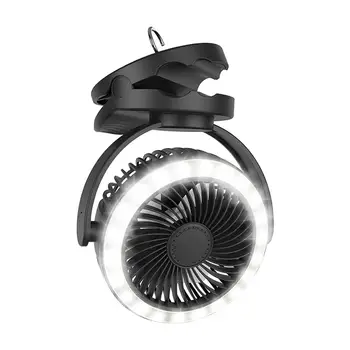 Вентилатор за къмпинг с подсветка Настолен вентилатор с led фенер Функцията за синхронизиране на 4 режима на работа на открито