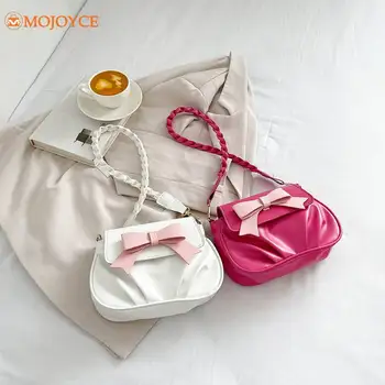 Модерна чанта през рамо с Голям Капацитет, плиссированная Розова чанта през рамо с лък, Дишаща Перекручивающийся каишка, Луксозни дизайнерски чанти, чанта за момичета