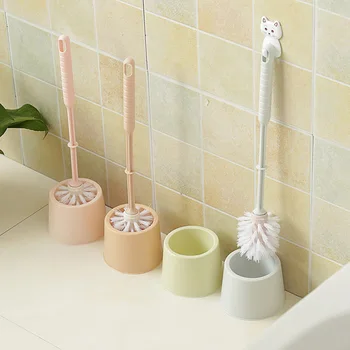 Домакински Ежедневно Креативна четка за баня от утолщенного пластмаса със стойка Набор от тоалетни за зъби и Четка за почистване на тоалетната чиния