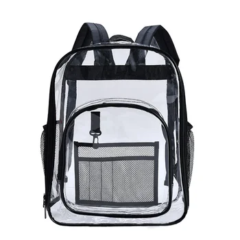 Aosbos PVC, Водоустойчив Прозрачен училищна чанта, Прозрачни раници, Висококачествена Раница с Голям капацитет, обикновен прозрачен раница