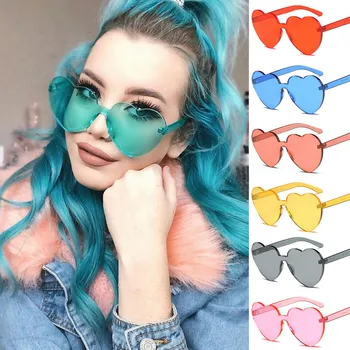 Топли дамски модни слънчеви очила във формата на сърце 2023, клуб вечерни очила с вграден UV-радиация цвят карамел, универсални De Sol Uv400