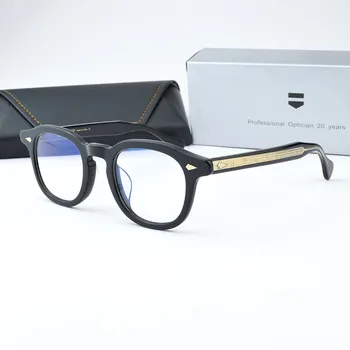 Реколта ацетатная рамки за очила, Мъжки Кръгли Рамки за очила при Късогледство, Дамски Рамки за очила в Ретро стил, Луксозни Маркови Дизайнерски Оптични очила