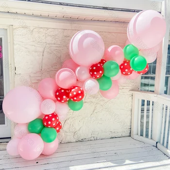 Ягоди топка гирлянди детски пастелни розови балони за рожден ден декорация на детски душ за момичета ягоди рожден ден парти декор