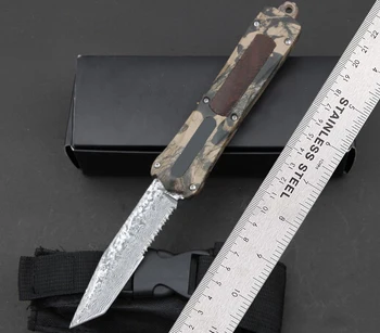 Micro OTF Tech Knife Combat Troo Series 440 Стоманен Нож Твърдост 57HRC От Цинково-алуминиева Сплав, Дръжката е От Джобен Нож за Самозащита