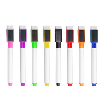 8 бр. многофункционални цветни преносими маркери за мини-хладилник, 8 цвята, магнитна писалка за дъска, маркери за сухо изтриване, подарък за учители