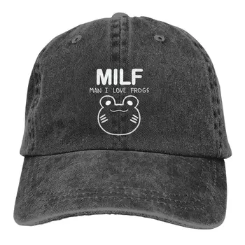 Бейзболна шапка Man I Love жаби и стотици, мъжки шапки, Дамски Защитни очила, както възстановяване на предишното положение, Съкращение MILF, Културни шапки