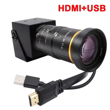 Уеб камера ELP 4K, HDMI, USB с 5-50 mm 10-кратно оптично увеличение с 2-кратно цифрово увеличение UVC IMX415 H. 265 30 кадъра в секунда, USB Индустриална PC камера за монитор