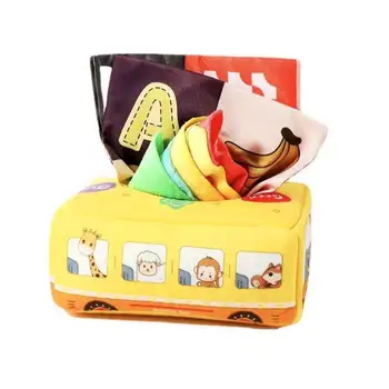 Ръчно стоп-моушън плат, Детска тъканно играчка-книжка с цип с анимационни модел, Ярък Цветен Интерактивна сензорна развитие играчка за родители и деца