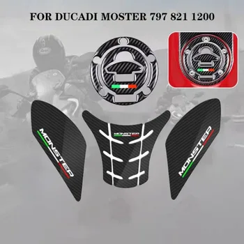 За Ducati Monster 797 821 1200 EVO, Етикети на горивния резервоар на мотоциклет, Етикети, изработени от въглеродни влакна, мини стикери, Аксесоари