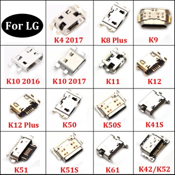 100 Бр. Зарядно Устройство Micro USB Порт За Зареждане на Зарядно устройство Конектор За LG K9 K11 K41s K51 K51s K52 K42 K50 K50s K50 K10 2017 K12 Plus