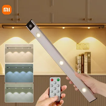 Xiaomi Led лента Ночники с датчик за движение, Акумулаторна батерия USB монтиран на стената лампа 3 на цвят, с регулируема яркост За декор на стаята на Кухненски шкаф