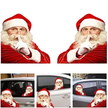 Коледна реалистична 3D стикер на задното стъкло на колата с Дядо Коледа, художествени аксесоари, декоративни стикер, Интериор на дома магазин, Начална стена K0E3
