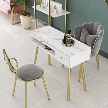 Модерен боядисани в бял цвят на Бвп професионален маникюр, маса Nordic Double Нокти Tables За салонной мебели Маникюр, маса и стол Set M