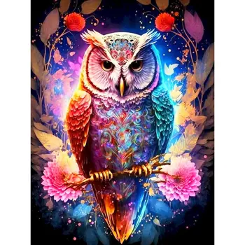 GATYZTORY Боята по номера Животно Owl За Възрастни И Деца, Ръчно рисувани Живопис с маслени бои, Модерна рисунка върху платно, подарък 