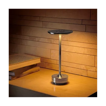 Проста зарядно устройство ще захранване на настолна лампа Ресторант Бар Настолна лампа с заглушен атмосфера на Ретро Преносими зарядно устройство ще захранване на пълноценната настолна USB лампа Черен цвят