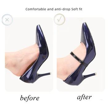 2 Чифта женски връзки за обувки на висок ток, бижута, обтегач, Мързеливи ремък, Еластична лента, предотвращающая попадащи шипове, нескользящий каишка