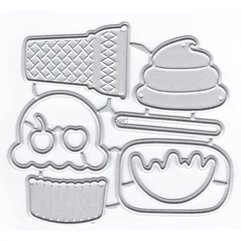 Метални режещи форми за торта-сладолед DzIxY за направата на картички, определени за релеф, шаблони за изрязване, джобове за съхранение на аксесоари