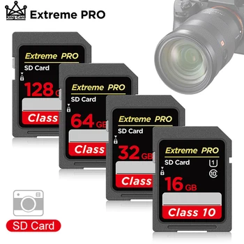 SD карта клас 10 256 GB 128 GB, 64 GB, 32 GB, 16 GB SDHC SD карта-карта с флаш камери, Карта с памет 8 GB универсална за цифров фотоапарат