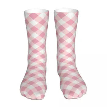 Розови Latticework чорапи Унисекс, Новост, Зимни чорапи, топли дебели меки възли на ежедневните чорапи