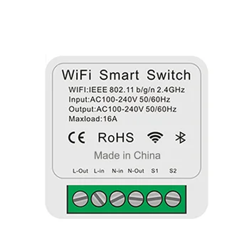 WiFi Smart Switch Мини скрит ключа Алекса за мобилен телефон с двойно горивото