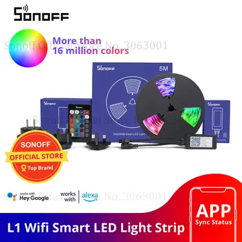 SONOFF L2 Smart LED Light Strip Dimmable Водоустойчив WiFi Гъвкава RGB Ивица Светлини Работи с Алекса Google Home, Танцува с музика