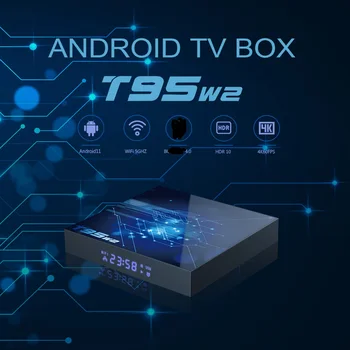10 бр. Лот T95W2 Android 11 T95 W2 TV Box Amlogic S905W2 16 GB 32 GB 64 GB AV1 2,4 G 5G Двойна WiFi BT4.1 3D H. 265 4K HDR мултимедиен плейър