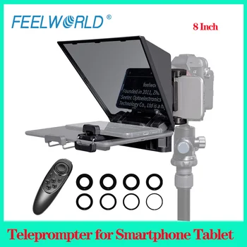 FEELWORLD TP2/TP2A Преносим Телесуфлер за Огледално-рефлексен фотоапарат смартфон с Дистанционно Управление, Преходен Пръстен за обектива, 8-инчов Таблет, Напомняне