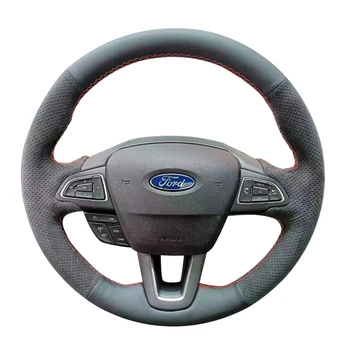 Калъф за волана на колата, увита велур Оригинална плитка на волана за Ford Focus (RS|ST|ST-Line) Kuga Ecosport (ST-Line)