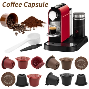 чаша с филтър за кафе, 3/6 бр., множество капсула за кафе, която е съвместима с машина Nespresso, с лъжица-четка