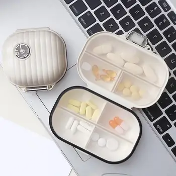 Малка кутийка за хапчета, Пътна мини-малка кутийка за хапчета, Лека, със 7 Отделения, Кутия за лекарства, Органайзер за лекарства, Органайзер за хапчета