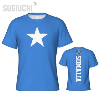 Облегающая спортна тениска с флага на Сомалия 3D За мъже и жени, тениски, Трикотажная облекло, подарък за футболните фенове, патриотическая тениска