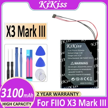 Оригинална батерия KiKiss 3100 mah За FIIO X3 Mark III Плейър Говорител Цифров Bateria