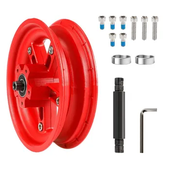 За електрически скутер M365/1S/MI 3/Lite 8,5 инча, Разъемная ступица колела, задните дискове от алуминиева сплав, плътни гуми за скутер, червен
