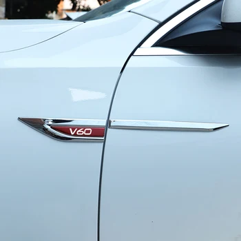 2 бр./компл. Автомобилно Крило, Стикер от неръждаема Стомана, Стикери, Емблемата на модела на автомобила, Аксесоари за украса на екстериора на Volvo V60 с логото на автомобила